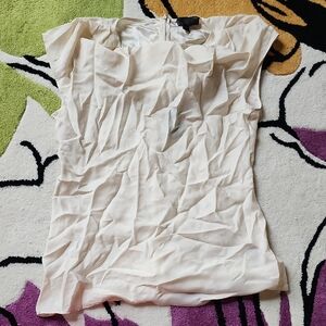 Banana Republic Cream Ruffled Cap Sleeve Blouse